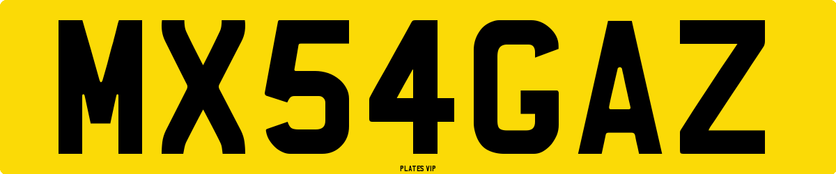 MX54GAZ Number Plate