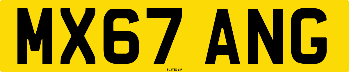 MX67 ANG Number Plate