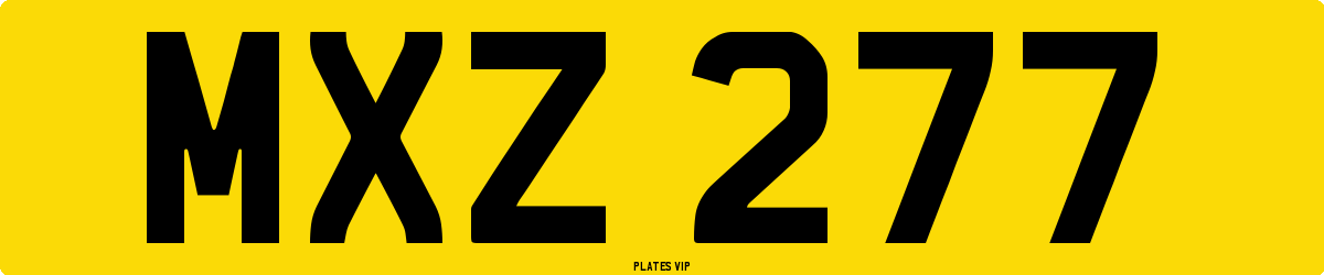 MXZ 277 Number Plate
