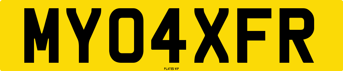 MY04XFR Number Plate