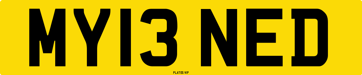 MY13 NED Number Plate