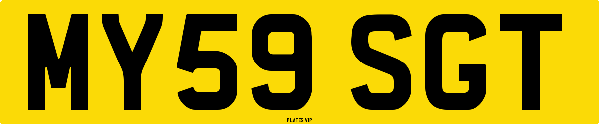 MY59 SGT Number Plate