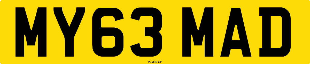 MY63 MAD Number Plate