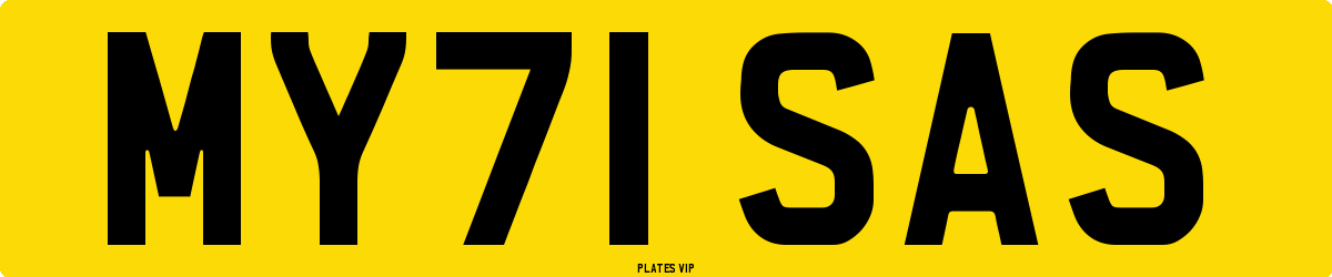 MY71 SAS Number Plate