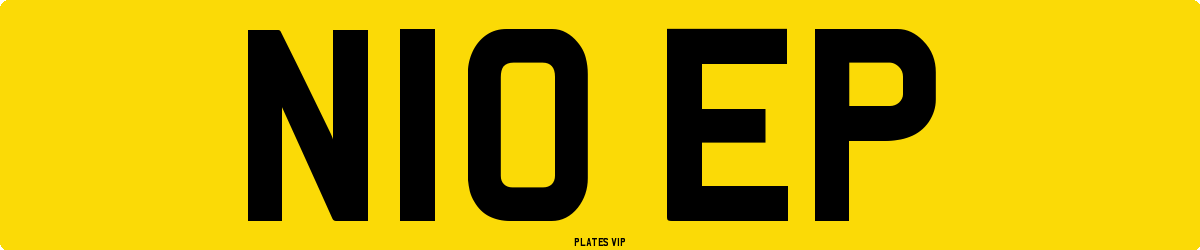 N10 EP Number Plate