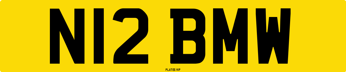 N12 BMW Number Plate