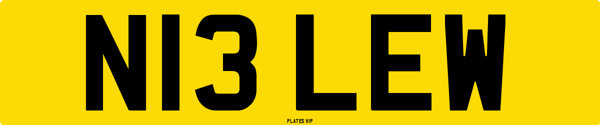 N13 LEW Number Plate