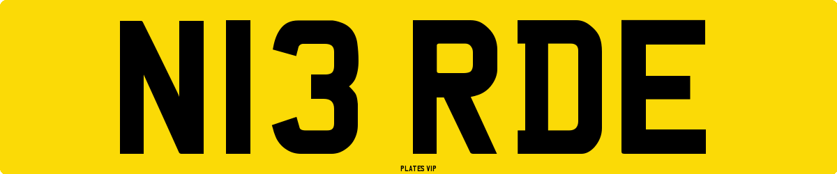 N13 RDE Number Plate