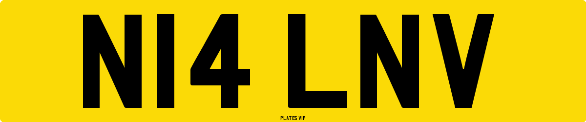 N14 LNV Number Plate