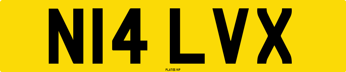 N14 LVX Number Plate