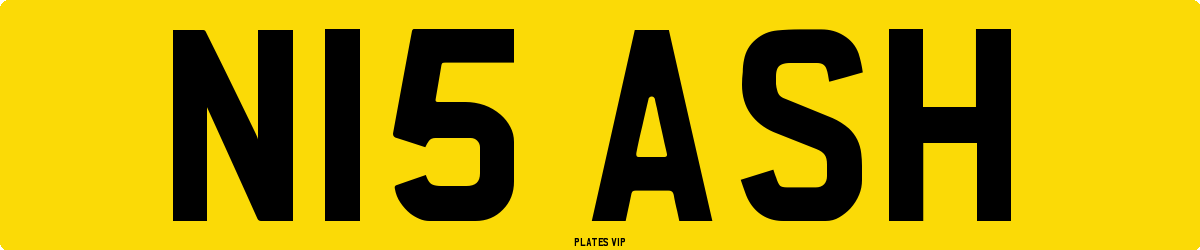 N15 ASH Number Plate