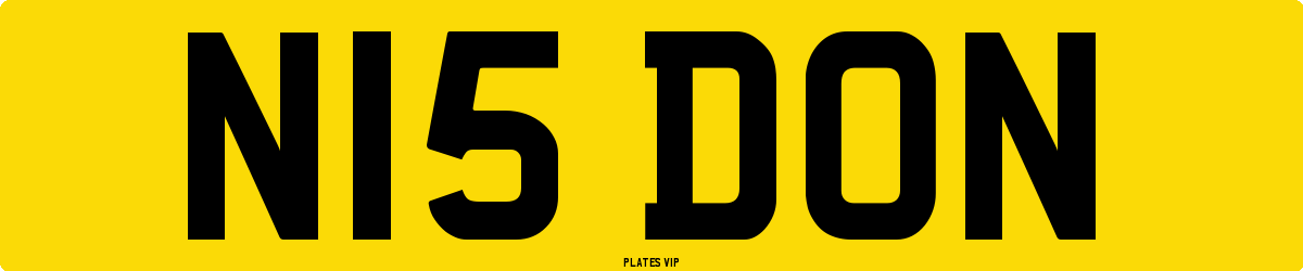 N15 DON Number Plate