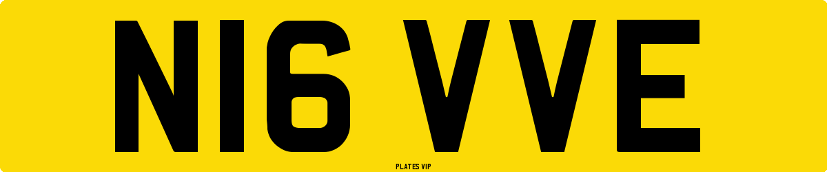 N16 VVE Number Plate