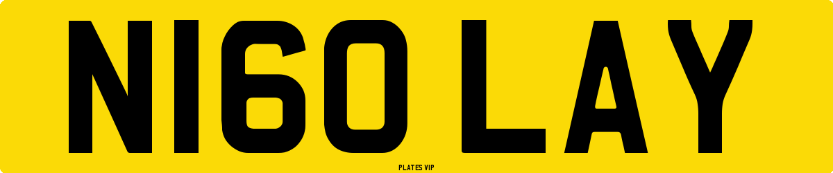 N160 LAY Number Plate
