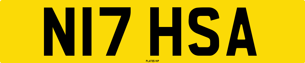 N17 HSA Number Plate