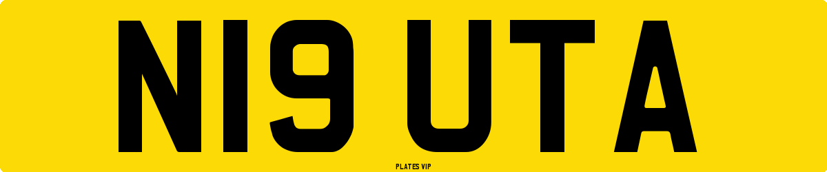 N19 UTA Number Plate