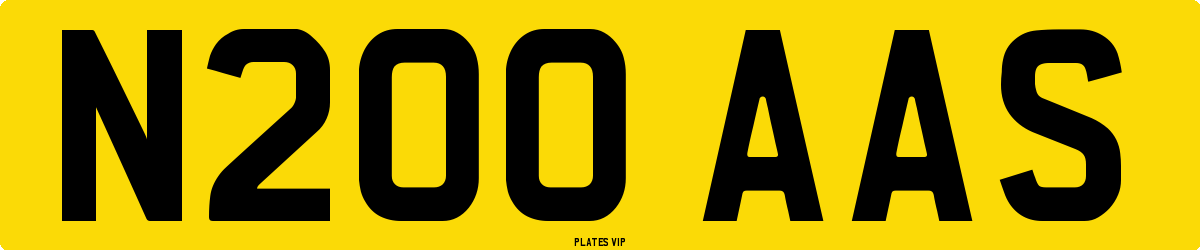 N200 AAS Number Plate