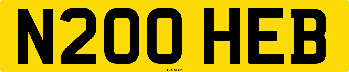 N200 HEB Number Plate