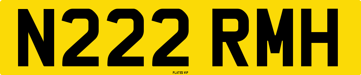 N222 RMH Number Plate