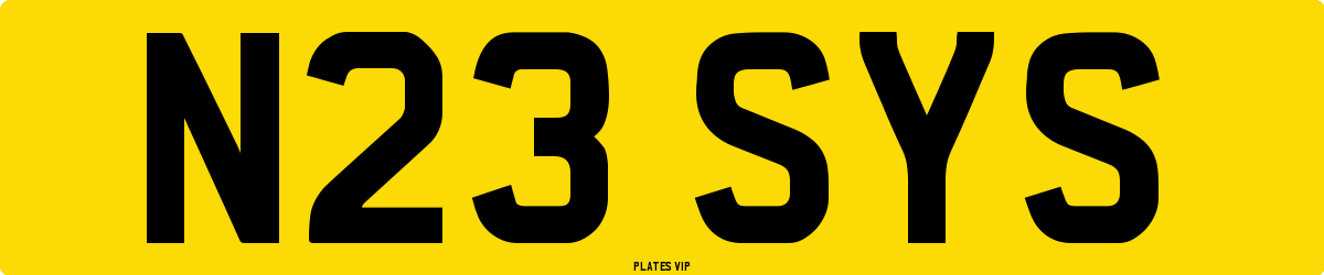 N23 SYS Number Plate