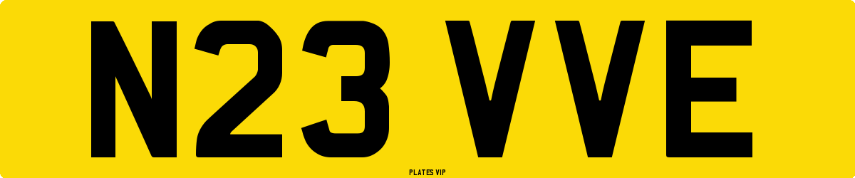 N23 VVE Number Plate