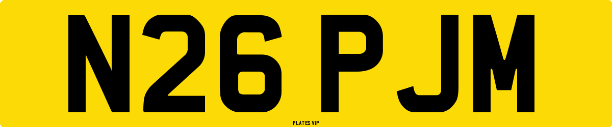 N26 PJM Number Plate