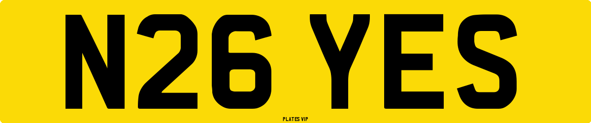 N26 YES Number Plate