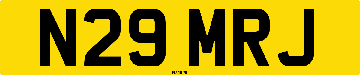 N29 MRJ Number Plate