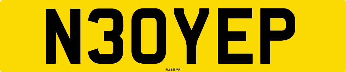 N30YEP Number Plate