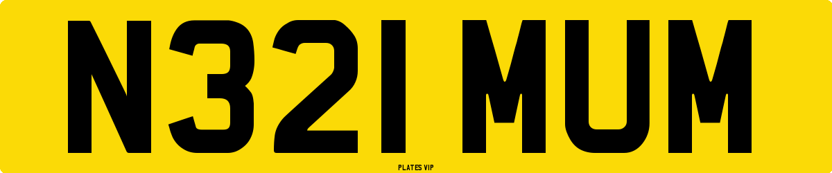 N321 MUM Number Plate