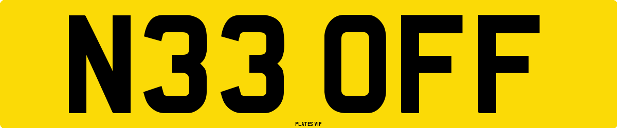 N33 OFF Number Plate