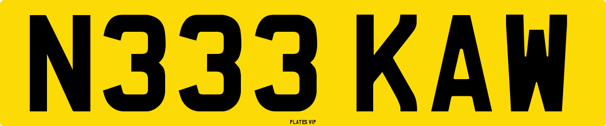 N333 KAW Number Plate