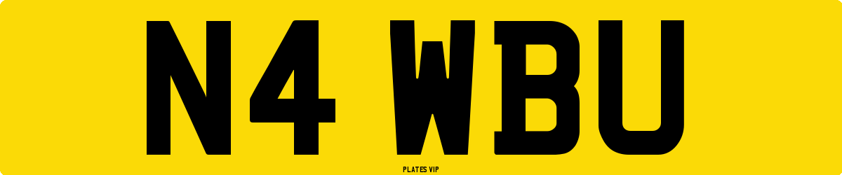 N4 WBU Number Plate
