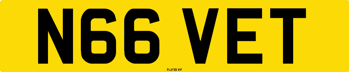 N66 VET Number Plate