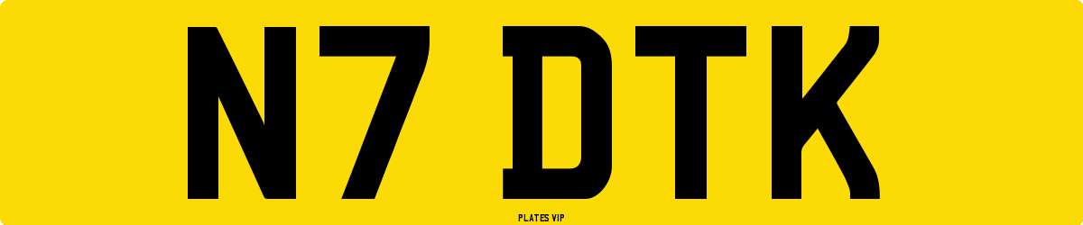 N7 DTK Number Plate