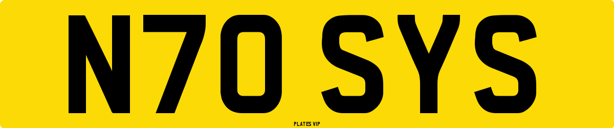 N70 SYS Number Plate
