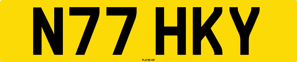 N77 HKY Number Plate