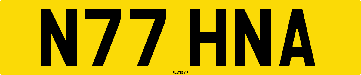 N77 HNA Number Plate