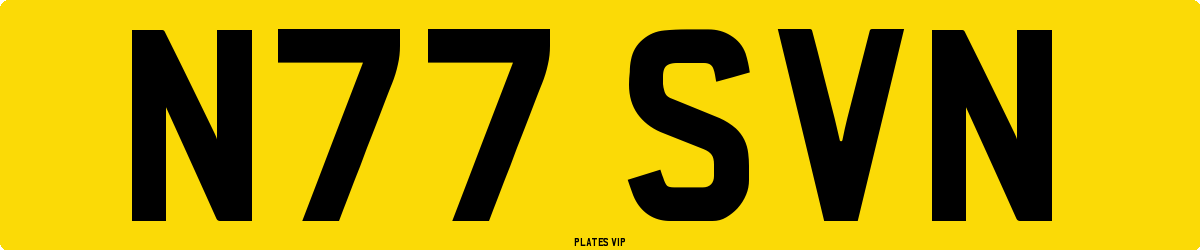 N77 SVN Number Plate