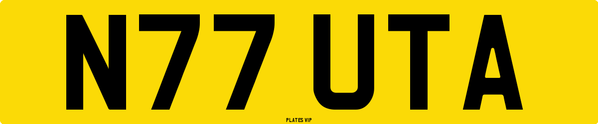 N77 UTA Number Plate