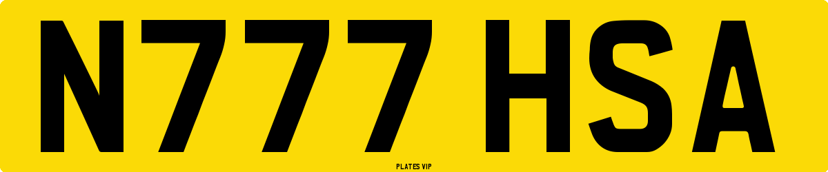 N777 HSA Number Plate