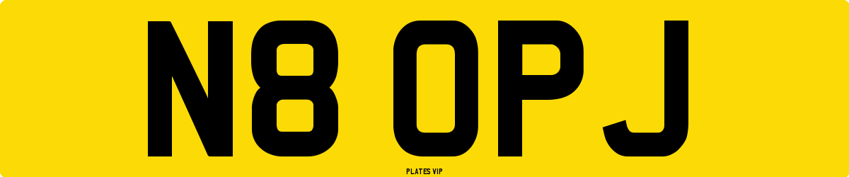 N8 OPJ Number Plate