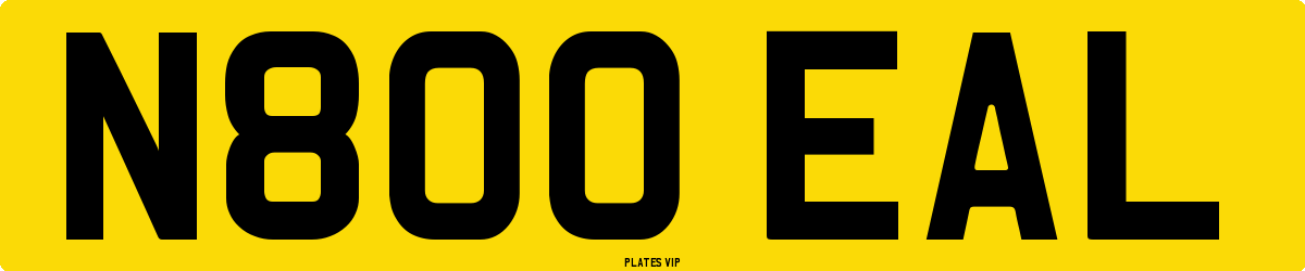 N800 EAL Number Plate