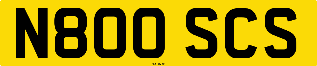 N800 SCS Number Plate