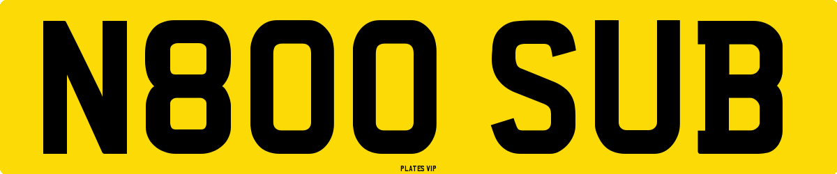 N800 SUB Number Plate
