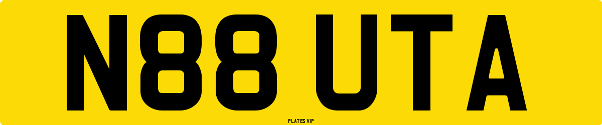 N88 UTA Number Plate