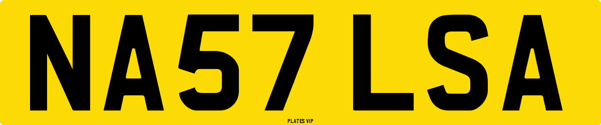 NA57 LSA Number Plate