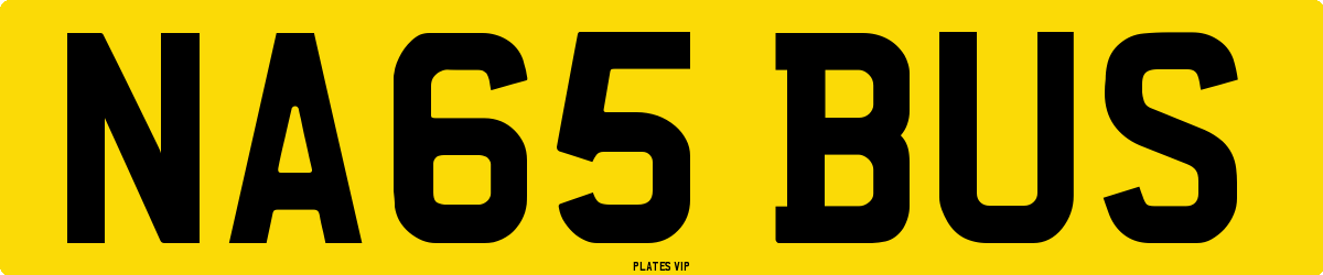 NA65 BUS Number Plate