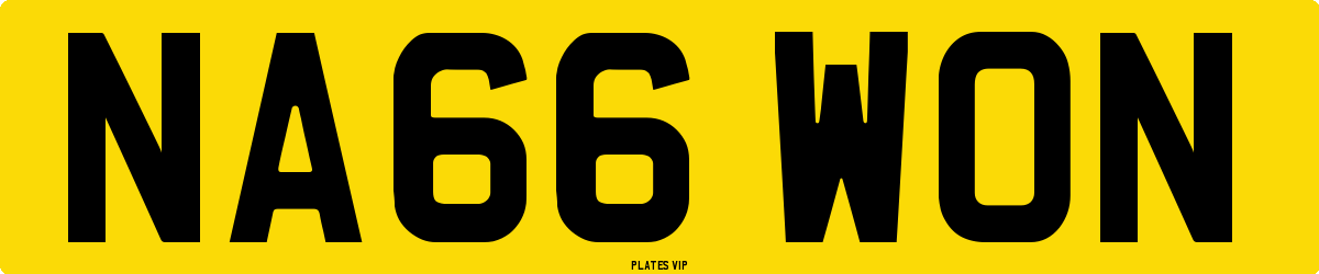 NA66 WON Number Plate