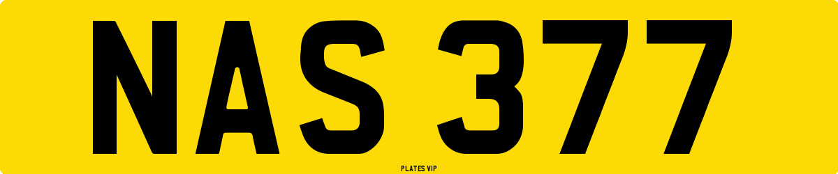 NAS 377 Number Plate